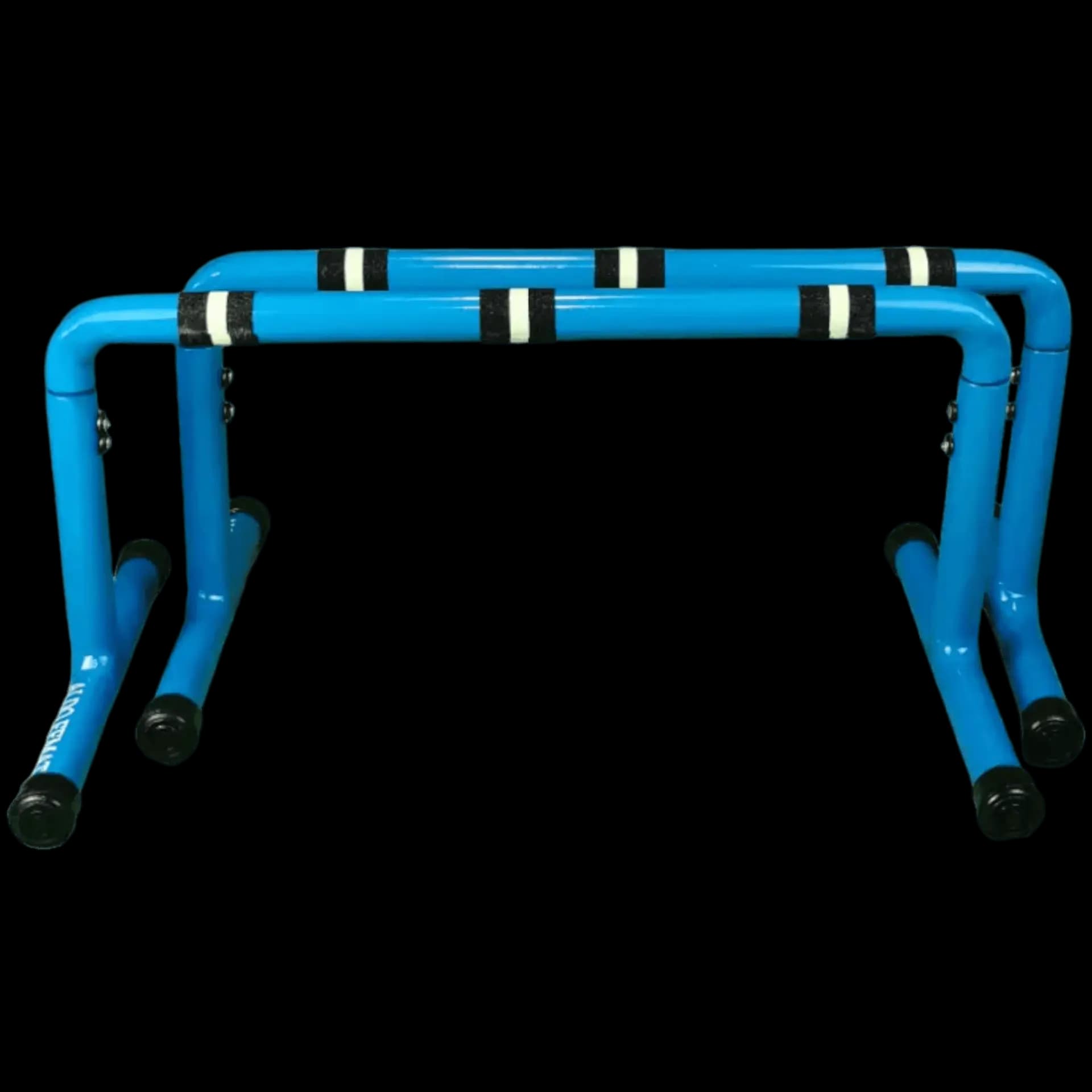 Barras Paralelas para Calistenia | Parallettes y Fondos Vista lateral del producto, color Azul Turquesa.