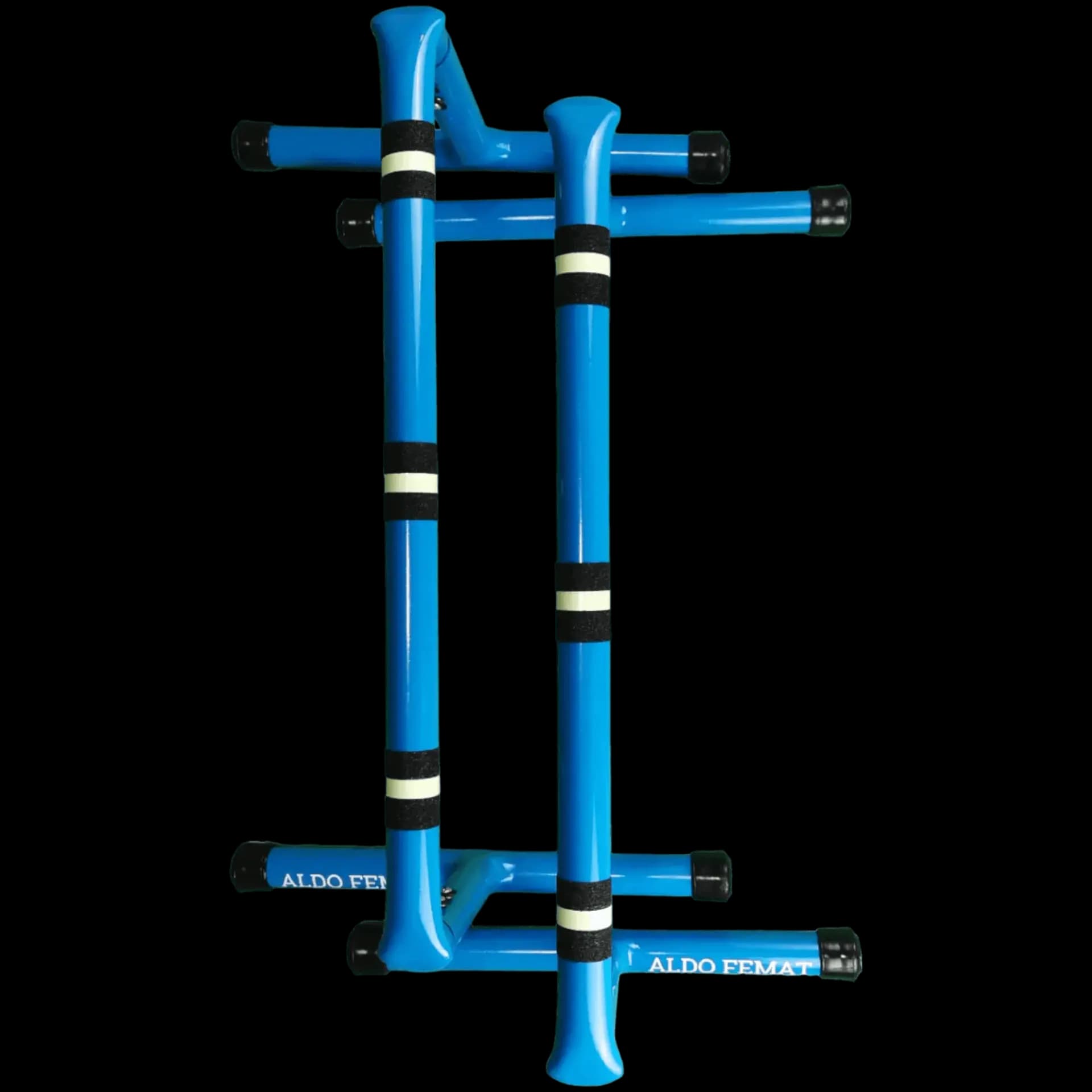 Detalle de los materiales de Barras Paralelas para Calistenia | Parallettes y Fondos, color Azul Turquesa.