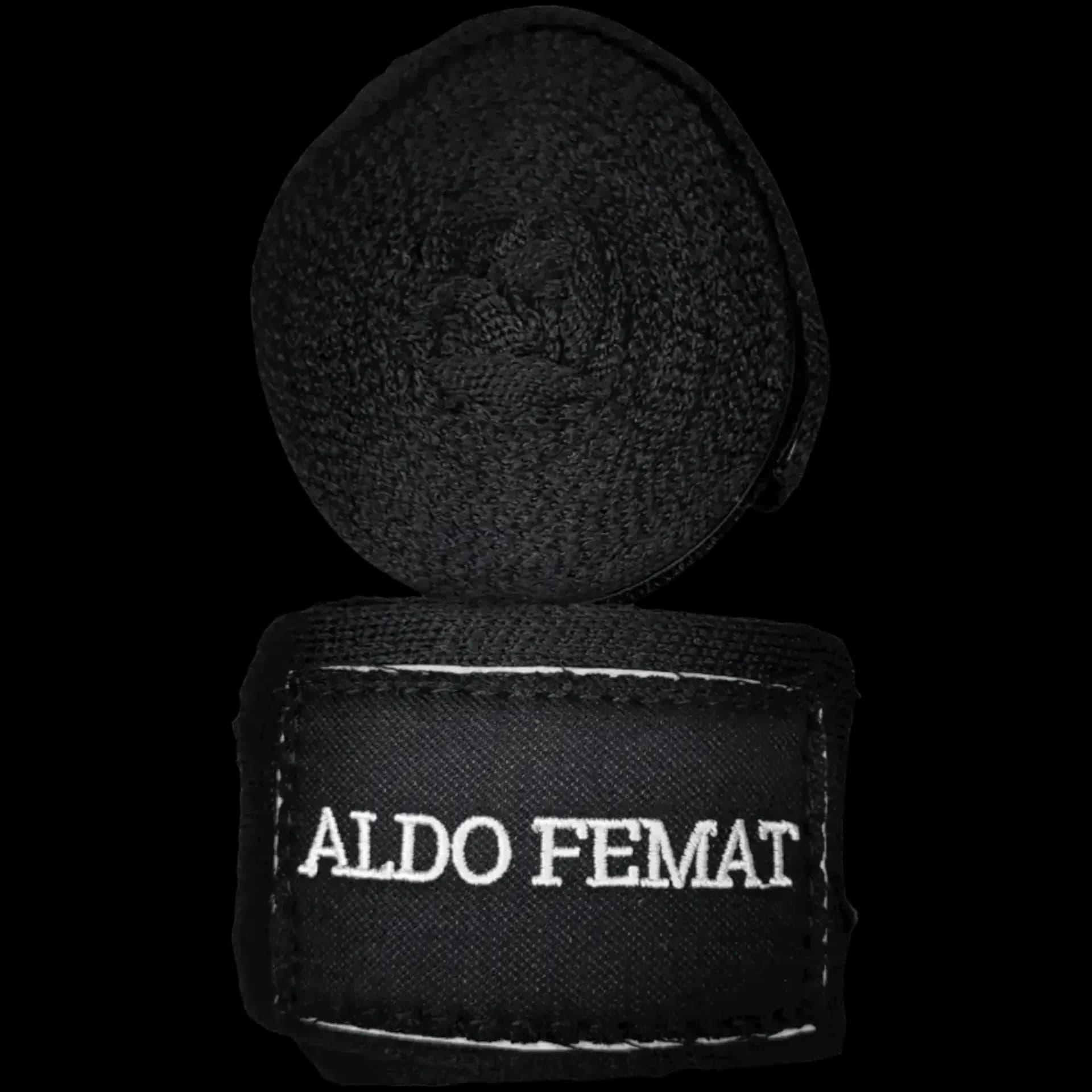 Vendas para Boxeo Semi Elásticas | Vendaje Deportivo Profesional Primer plano del frente, color Negro Clásico .