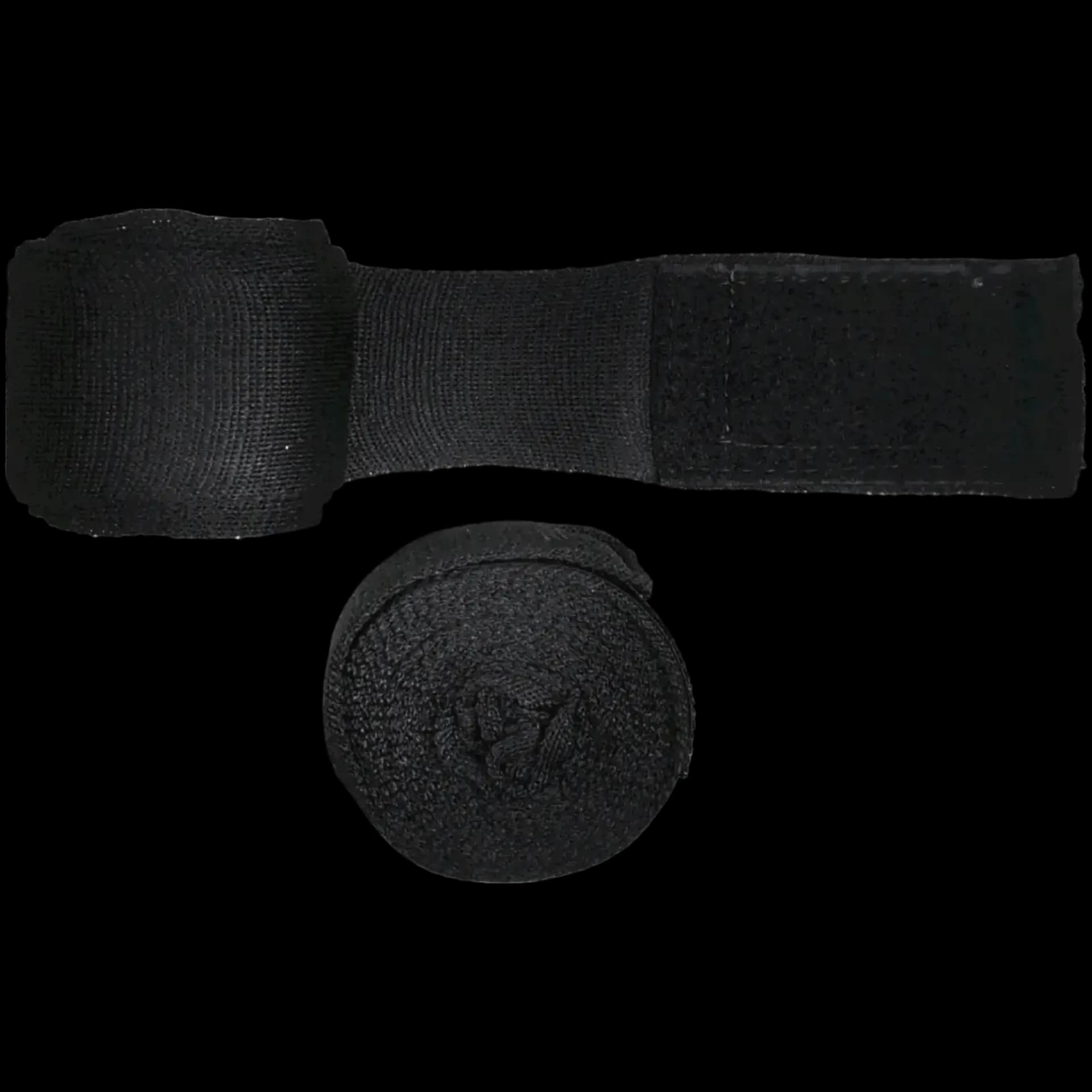 Detalle de los materiales de Vendas para Boxeo Semi Elásticas | Vendaje Deportivo Profesional, color Negro Clásico .